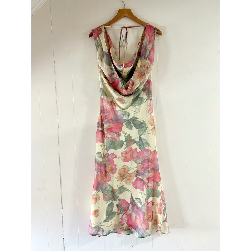 Peppermayo Role Model Maxi Cowl Neck Dress in Yellow Peony Sz 6 - Picture 4 of 6